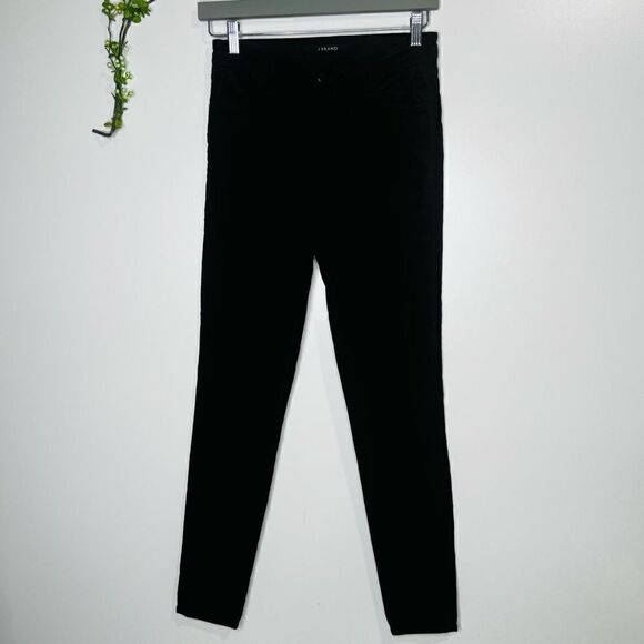 J. Brand Maria High Rise Skinny Black Velvet Pants - Picture 1 of 11